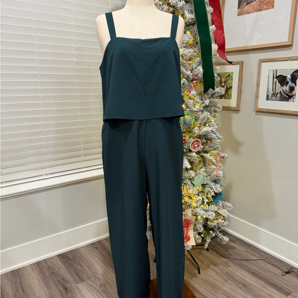 LOFT Dark Green Jumpsuit